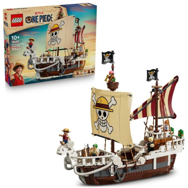 [PREVENTA]  LEGO® ONE PIECE Barco Pirata Going Merry Set con Barco, Juguete de Construcción con 5 Minifiguras, Modelo Basado en la Serie de Acción Real de Netflix, Regalo Para Niños 75639