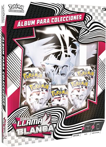 Pokémon: Álbum para Colecciones de Escarlata y Púrpura-Llama Blanca de JCC Pokémon (Álbum de Reshiram y 5 Sobres de Mejora)