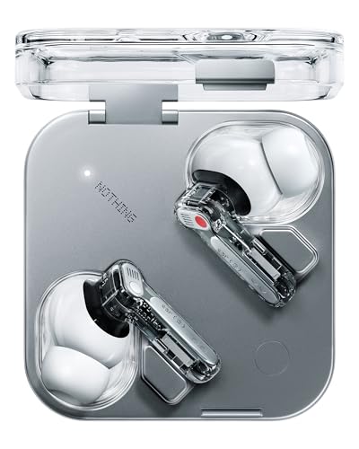 Nothing Ear (3) Auriculares Inalambricos Bluetooth con Cancelación de Ruido Adaptativa en Tiempo Real, con LDAC Hi-Res Audio, Super Mic, IP54, Quick Charge y hasta 22 Horas de Batería - Blanco