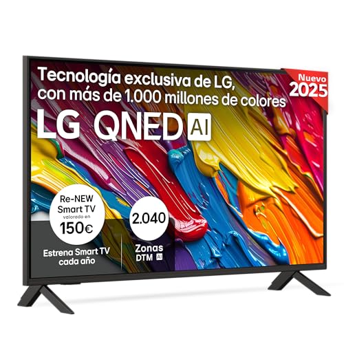 LG 43QNED84A6C - TV 43", 4K QNED EVO, Smart TV, WebOS 25, Procesador Potente e Inteligente, Super Upscaling, Dolby Dilgital Plus, Alexa/Google Assistant, Negro