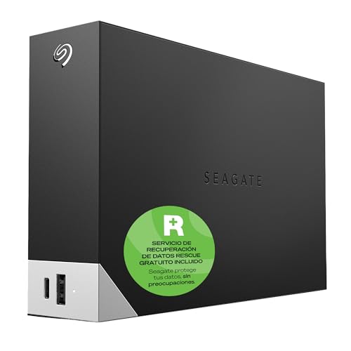 Seagate One Touch Hub, 16 TB, Unidad de Disco Duro Externo, USB-C, 3,5", USB 3.0, Ordenadores sobremesa, portátiles y Mac, Data Rescue Service (STLC16000402)