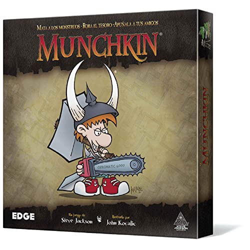 Edge Studio | Munchkin | Juego de Cartas | Mata a los monstruos, Roba el tesoro, Apuñala a tus amigos | A Partir de 10 Años | De 3 a 6 Jugadores | 60 Minutos por Partida | Español