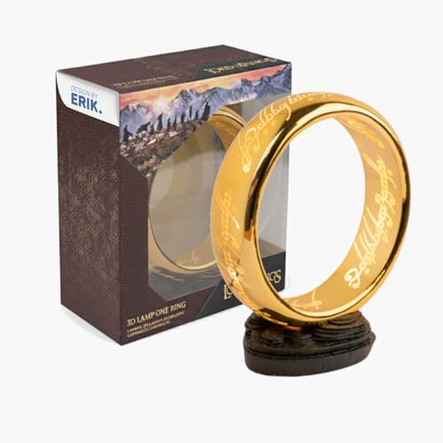 Lampara El Señor de los Anillos - Lampara escritorio Gaming o de Mesita Noche - Figura Anillo Unico con LUZ LED (USB o Pilas) Decoración habitación: El Señor de los Anillos Regalos Merchandising