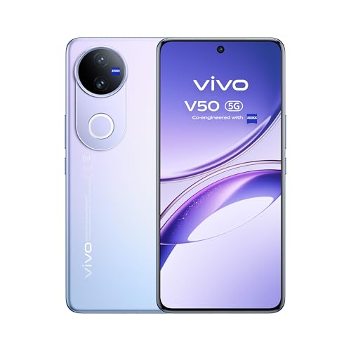 vivo V50 5G, Smartphone 12+12 GB RAM + 512GB, Cámara Profesional ZEISS 50+50 MP, 6000mAh, Cámara vídeo 4K, FlashCharge 90W, Pantalla AMOLED 6.77, IP69 Frente a Polvo y Agua, Móvil Android 15