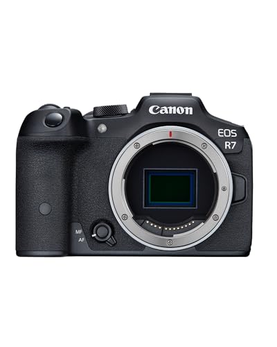 CANON EOS R7 Cámara Mirrorless Body, Cámara EVIL APS-C (32,5 MP) -5 EV, Vídeo 4K 60 fps, Dual Pixel CMOS AF II, Pantalla Táctil de Ángulo Variable, Negro