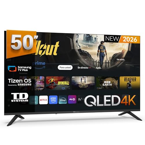 TD Systems - Smart TV 50 Pulgadas QLED 4k Samsung TV Tizen OS 8.0. Triple Tuner (DVB-T2/C/S2). Televisores con Samsung Smart TV Gaming Hub. Televisi贸n del 2026 - PRIME50QC22TIZEN