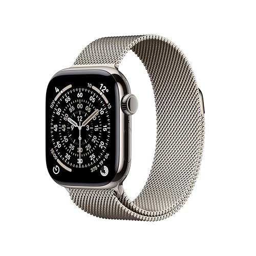 Apple Watch Series 11 GPS+Cellular con Caja de Titanio Natural de 42 mm y Pulsera Milanese Loop en Color Natural. Calidad del Sueño,monitores de entreno y Salud,Pantalla Siempre Activa