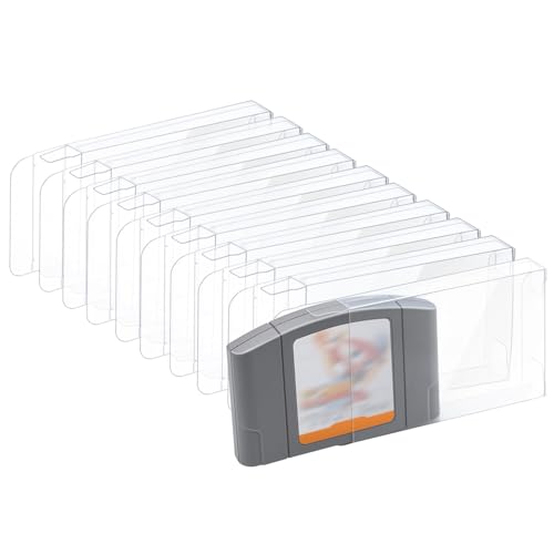 Mcbazel Lote de 10 Fundas Protectoras Transparentes para Cartuchos de Juegos Nintendo N64 Compatible con Juegos de Nintendo 64, Cartuchos Nintendo 64, para Zelda Nintendo 64