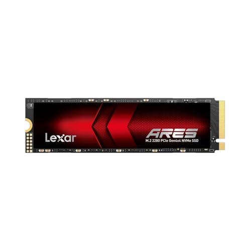 Lexar Ares 2TB SSD, M.2 2280 PCIe Gen4x4 1.4 SSD Interno NVMe, hasta 7.400MB/S Lectura Y 6.500MB/S Escritura, Unidad de Estado Sólido Interna para PS5, PC, Portátil, Gamers, Creadores y Profesionales