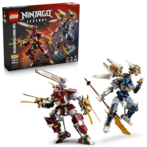 LEGO Ninjago Titanes Robot Gemelos – Figuras Articuladas de Robots de Juguete y 3 Minifiguras Inc. Kay y NYA – Decoración del Dormitorio – Regalo de Cumpleaños para Niños de 12+ Años y Fans – 71870