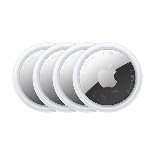Apple AirTag Paquete de 4 (2.ª generación): Permite localizar Llaves, Carteras y más; función de localización con Sonido; hasta 1,5 Veces más Alcance en Búsqueda de Precisión