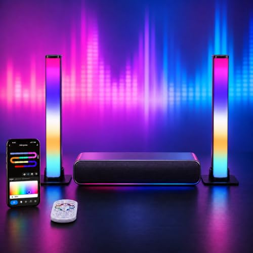 LuminexDesigns Barras LED RGB para TV y Gaming, 25cm Luces Inteligentes, LED TV Ambilight Sincronizado, Control por App, Decoración para Sala de Juegos e Idea de Regalo VYBE Desk