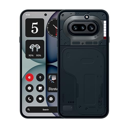 Nothing Phone (4a) - Triple Cámara 50MP, Ultra Zoom 70x, Smartphone Transparente, Batería Larga Duración, Carga Rápida 50W, AMOLED 120Hz, Glyph Bar, 12GB+256GB - Negro