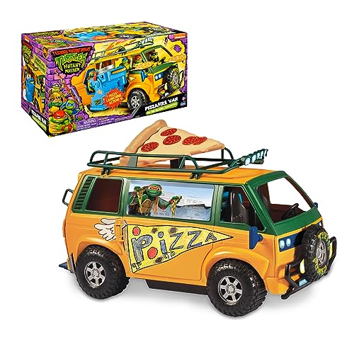 Tortugas Ninja Pizza Fire Delivery Van, Juguete de la Furgoneta de Reparto Que Lanza Pizzas de la película Caos mutante, para Fans, niños y niñas +4 años, TMNT, Famosa (TU804000)
