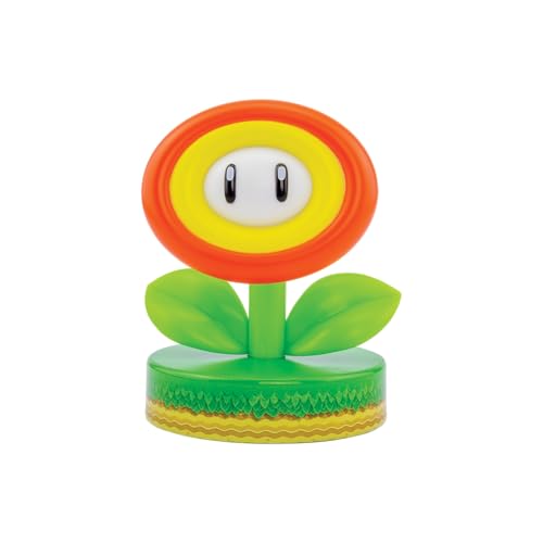 Paladone Super Mario Lámpara Flor de Fuego – Luz LED de personaje 10 cm, funciona con pilas, producto oficial Nintendo