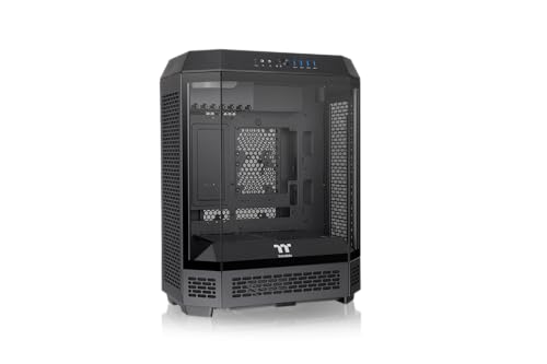 Thermaltake The Tower 600 | Mid Tower ATX Octogonal | 2 Ventiladores de 140mm Preinstalados | Ventilación Vertical | Compatible con Radiador de 420mm y hasta 13 Ventiladores | Negro