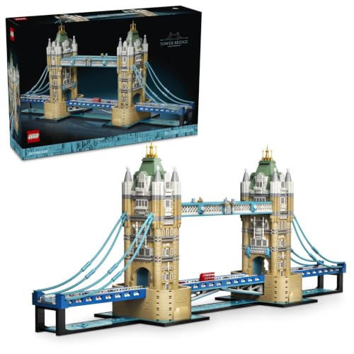 LEGO Architecture Puente de la Torre – Kit de Construcción para Adultos de Maquetas en Miniatura – Decoración para Estantería con Río Támesis y Autobús de Londres – Regalo para Viajeros – 21067