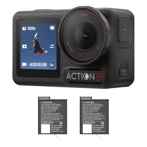 Pack de energía DJI Osmo Action 5 Pro, cámara de acción 4K con sensor 1/1.3", batería aumentada a 12 h con 3 baterías, estabilización, 2 pantallas táctiles OLED, cámara mini para viajes y vlogs