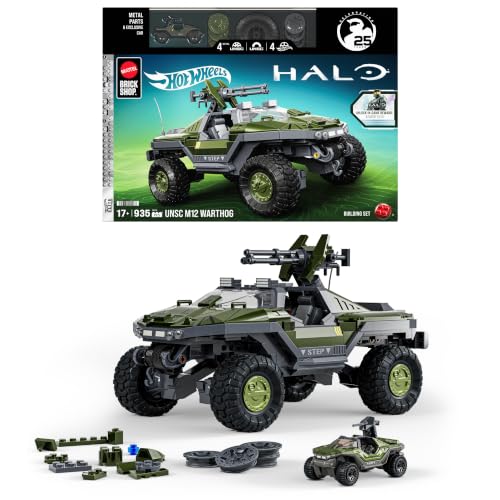 Reserva abierta de Mattel Brick Shop Hot Wheels Halo UNSC M12 Warthog Juego de construcción