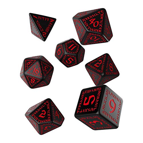 Q-Workshop Q-Taller - Dados de Runic Games - Color: Negro y Rojo