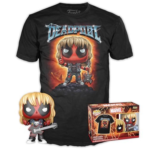 Pop & tee: Deadpool- Heavy Metal - Pequeño - Figura de Vinilo Coleccionable - Juguetes para Niños y Adultos - Fans del Cine - Figura Modelo para Coleccionistas