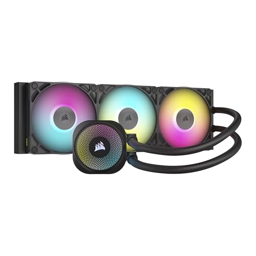 CORSAIR iCUE Link Titan 360 RX Refrigerador Líquido RGB para CPU – 360mm AIO – 3X RX120 Ventiladores RGB Incluidos – Compatible con Intel LGA 1851/1700, AMD AM5/AM4 – Hub iCUE Link Incluido – Negro