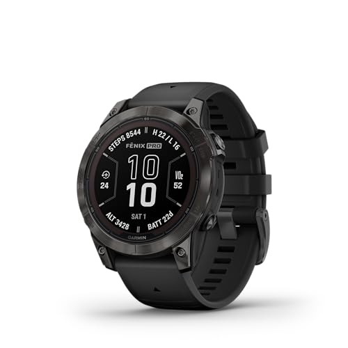 Garmin fēnix 7 Pro Solar, Reloj GPS Multideporte con Carga Solar, Pantalla táctil, Linterna LED, frecuencia cardíaca, mapas, música y 22 días de batería, Negro, Reacondicionado