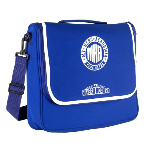 Konix My Hero Academia Messenger Bag Bolsa de Mensajero para Nintendo Switch, Switch Lite y Switch OLED - Azul y Blanco