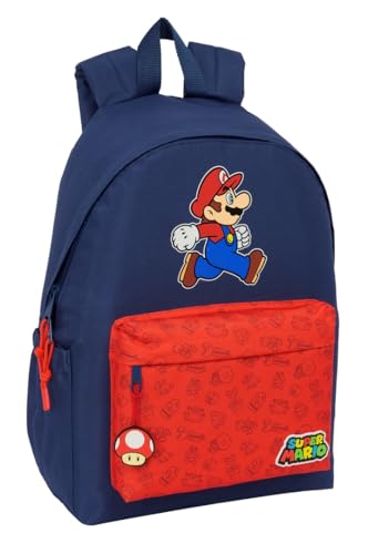 Safta SUPER MARIO TRICK - Mochila para Portátil 14.1", Ideal para Jóvenes de Diferentes Edades, Cómoda y Versátil, Calidad y Resistencia, 31x13x43 cm