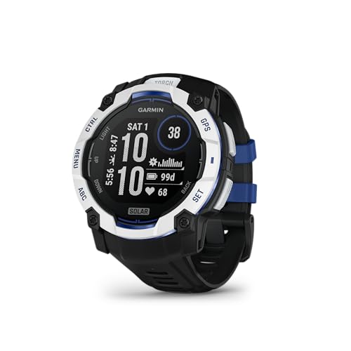Garmin Instinct 3 Solar 50 mm, Reloj Inteligente con GPS, Blanco/Negro