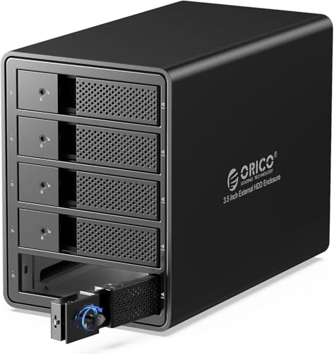 ORICO Raid Carcasa Externa para 5 Discos Duros,USB 3.0 a SATA Caja Disco Duro 3.5" para HDD y SSD SATA I/II/III,Soporta Raid-Raid 0/1/5/10,MAX 100 TB