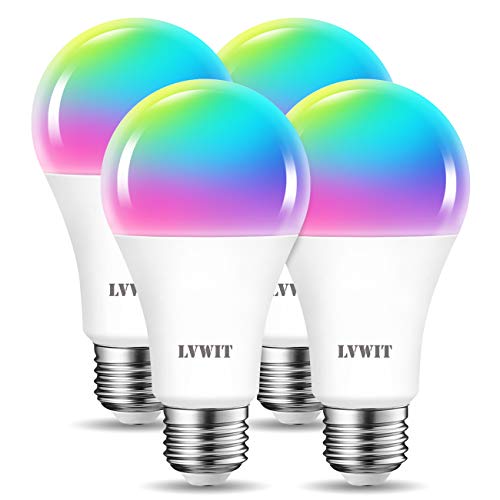 LVWIT Bombillas Inteligentes E27, Compatible con Alexa, Google Home Assistant y Smart Life/Tuya App, Bombilla Wi-Fi R50 14W 1521 Lm, Lámpara Regulable LED Equivalente a 120W - 4 Unidades.