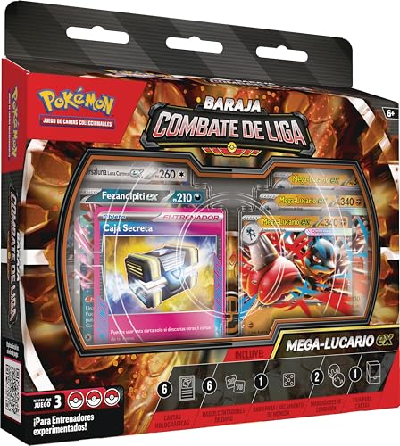 Pokémon: Baraja Combate de Liga de Mega-Lucario ex de JCC Pokémon (1 baraja de 60 Cartas Lista para Jugar con Mega-Lucario ex)