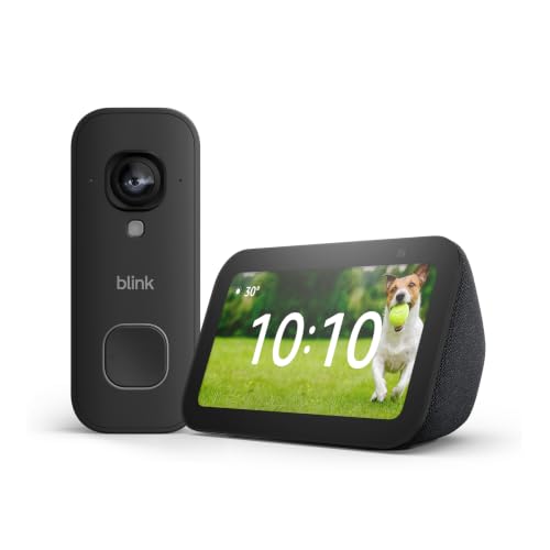 Amazon Echo Show 5 (última gen.), Antracita + Blink Videotimbre cableado 2K+, Negro - Ve quién está en tu puerta en el Echo Show, con Acceso Anticipado a Alexa+