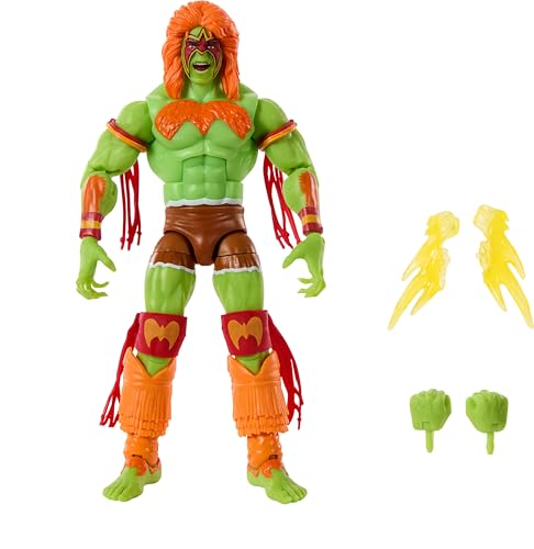 WWE Mattel x Street Fighter Ultimate Warrior As Blanka Figura de acción, serie de lucha libre coleccionable de élite de 6 pulgadas, altamente articulada con accesorios, a partir de 8 años, JLD78