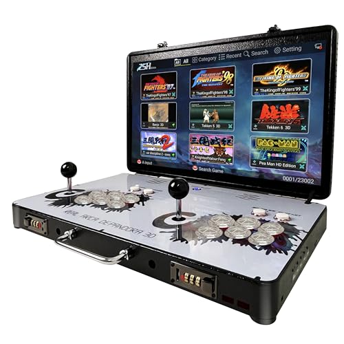 WYGAMING Arcade Plegable | 4 Jugadores | Más de 20000 Juegos | Pantalla LED 22 Pulgadas | Joysticks Sanwa