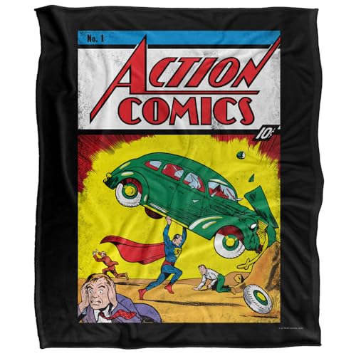 Superman Action No. 1 Manta súper Suave con Tacto Sedoso – 152 x 127 cm