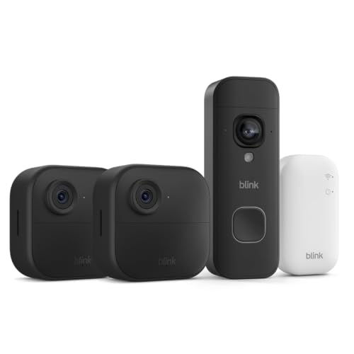 Blink Outdoor 4 con Blink Videotimbre 2K+ con pilas (última generación), Negro, módulo de sincronización básico Incluido