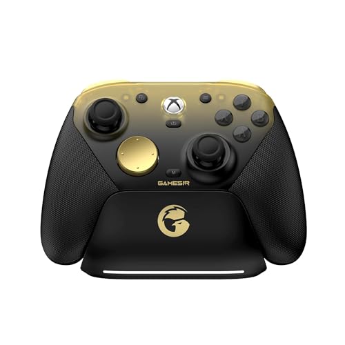 GameSir G7 Pro Mando 1000Hz con Estación de Carga para Xbox Series X|S, Xbox One, Windows 10/11 & Android – Joysticks TMR, Gatillos Ajustables & 4 Botones Programables – Oro
